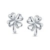 Thumbnail Image 2 of Puff Four Leaf Clover Stud Earrings in Sterling Silver