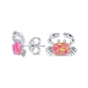 Thumbnail Image 1 of Cushion-Shaped Pink Lab-Created Opal Crab Stud Earrings in Sterling Silver