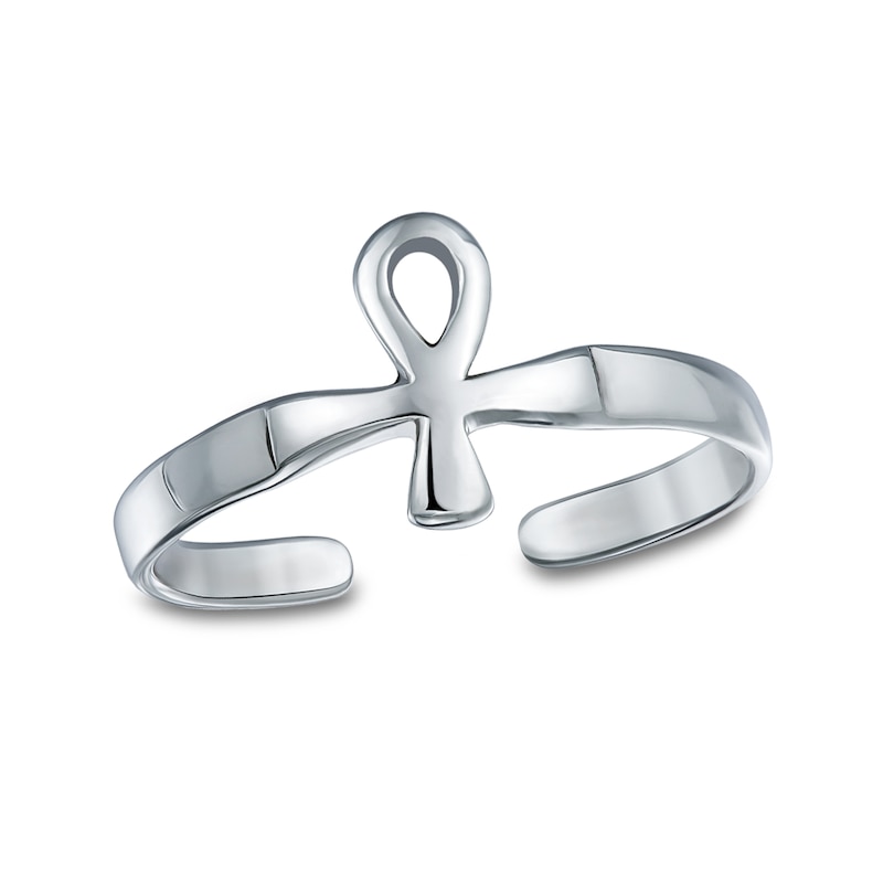 Main Image 1 of Ankh Cross Adjustable Toe Ring in Sterling Silver