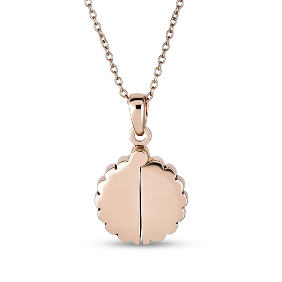 Oxidized "My Sunshine" Sunflower Locket Pendant in Sterling Silver with 18K Rose Gold Plate