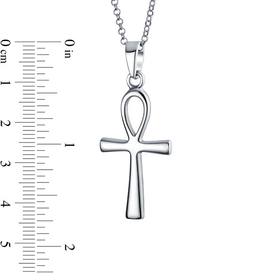 Ankh Cross Pendant in Sterling Silver