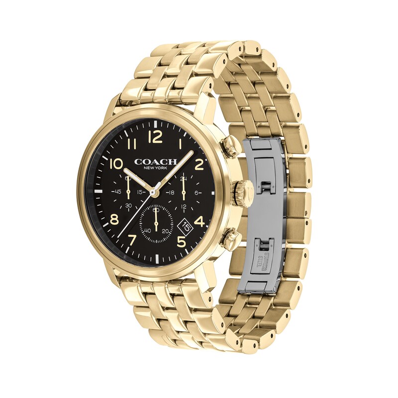 Men's Coach Harrison Gold-Tone IP Chronograph Watch with Black Dial (Model: 14602537) | Zales Men's Coach Harrison Gold-Tone IP Chronograph Watch with Black Dial (Model: 14602537) | Zales