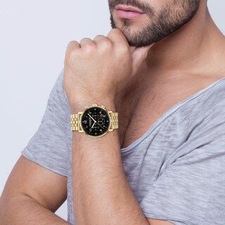 Men's Coach Harrison Gold-Tone IP Chronograph Watch with Black Dial (Model: 14602537) | Zales Men's Coach Harrison Gold-Tone IP Chronograph Watch with Black Dial (Model: 14602537) | Zales