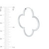 Thumbnail Image 2 of Four Leaf Clover Continuous Tube Hoop Earrings in Sterling Silver