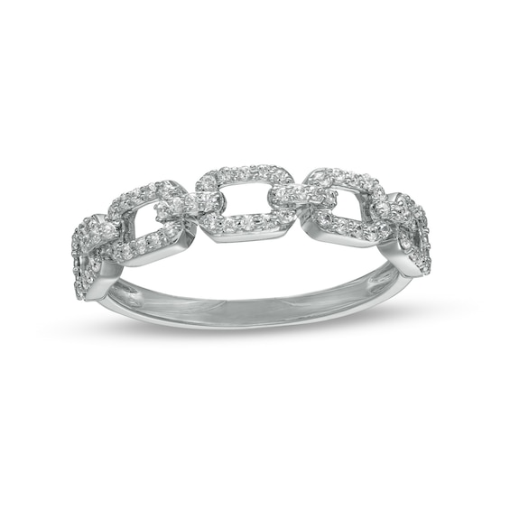 1/4 CT. T.w. Diamond Chain Link Ring in 10K White Gold