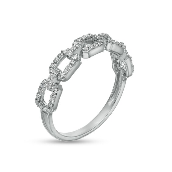 1/4 CT. T.w. Diamond Chain Link Ring in 10K White Gold
