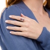 Thumbnail Image 3 of Marilyn Monroe™ Collection Certified Multi-Shaped Amethyst and 3/8 CT. T.W. Diamond Orbit Ring in 10K White Gold