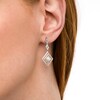 Thumbnail Image 2 of Marilyn Monroe™ Collection 5.5mm Cultured Freshwater Pearl and 3/4 CT. T.W. Diamond Drop Earrings in 10K White Gold