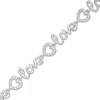Thumbnail Image 1 of Diamond Accent Cursive "love" Bracelet in Sterling Silver - 7.25"
