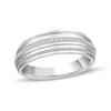 Thumbnail Image 1 of 1/8 CT. T.W. Diamond Milgrain Wedding Band in 14K White Gold