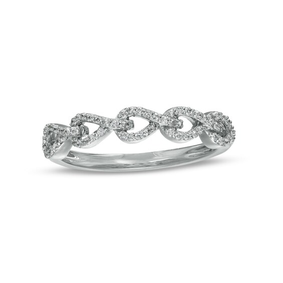1/6 CT. T.w. Diamond Loop Knot Ring in 10K White Gold