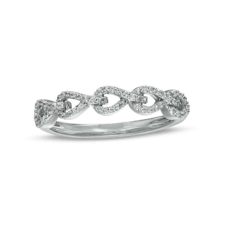 Main Image 1 of 1/6 CT. T.W. Diamond Loop Knot Ring in 10K White Gold