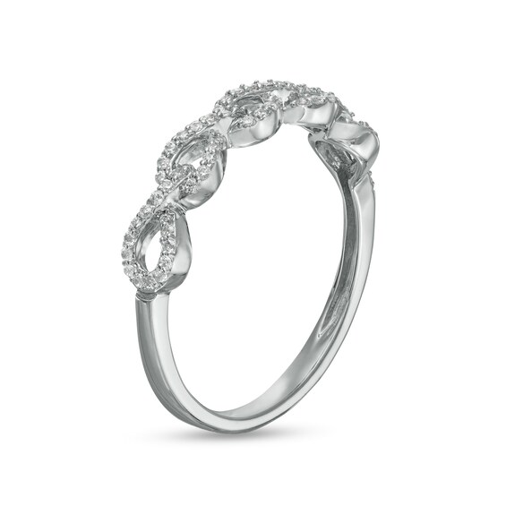 1/6 CT. T.w. Diamond Loop Knot Ring in 10K White Gold