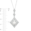 Thumbnail Image 2 of Marilyn Monroe™ Collection 7.5mm Freshwater Cultured Pearl and 1/2 CT. T.W. Diamond Tilted Pendant in 10K White Gold