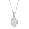 Thumbnail Image 1 of 1/2 CT. T.W. Oval-Shaped Multi-Diamond Frame Pendant in 10K White Gold