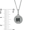 Thumbnail Image 3 of 5/8 CT. T.W. Black Enhanced and White Diamond Double Frame Pendant in 10K White Gold