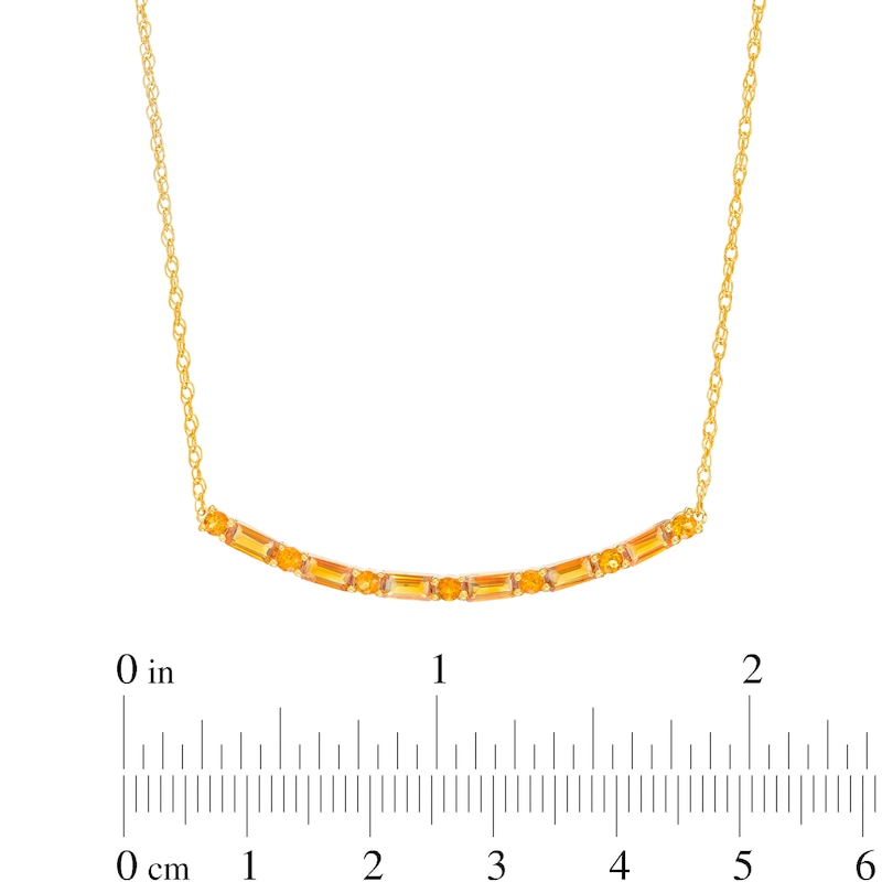 14K Triangle Shaped Round and Baguette Diamond Necklace 14K Gold / 14 Inches