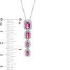 Thumbnail Image 2 of Marilyn Monroe™ Collection Emerald-Cut Rhodolite Garnet and 1/3 CT. T.W. Diamond Frame Drop Pendant in 10K White Gold