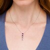 Thumbnail Image 3 of Marilyn Monroe™ Collection Emerald-Cut Rhodolite Garnet and 1/3 CT. T.W. Diamond Frame Drop Pendant in 10K White Gold