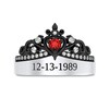 Enchanted Disney Villains Evil Queen Garnet and 1/5 CT. T.W. Diamond Heart with Dagger Ring in Sterling Silver (1 Line)