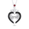 Thumbnail Image 0 of Enchanted Disney Villains Evil Queen Garnet and 1/6 CT. T.W. Diamond Heart Pendant in Sterling Silver (1 Line)