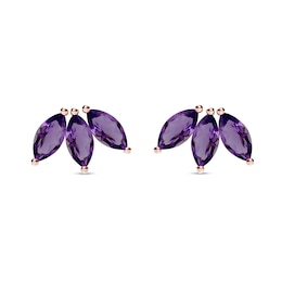 Customize Your Vera Wang Love Collection Wedding Party Gifts Marquise Amethyst Trio Stud Earrings