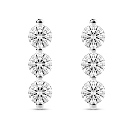 Customize Your Vera Wang Love Collection Wedding Party Gifts White Topaz Linear Trio Stud Earrings