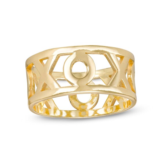 9.0mm "Xo" Hugs and Kisses Band in 10K Gold - Size 7