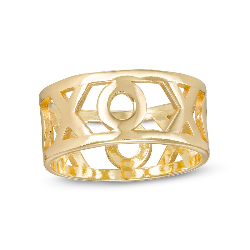 Main Image 1 of 9.0mm "XO" Hugs and Kisses Band in 10K Gold - Size 7