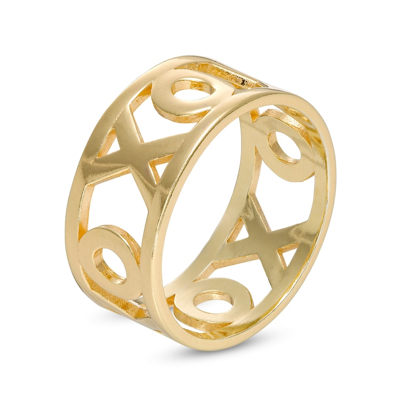 Main Image 3 of 9.0mm "XO" Hugs and Kisses Band in 10K Gold - Size 7