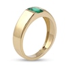 Thumbnail Image 1 of Men's Emerald-Cut Lab-Created Emerald Solitaire Octagonal Frame Band in 10K Gold