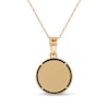 Thumbnail Image 3 of Men's 14.0mm Hematite and 1/20 CT. T.W. Diamond Flared Cross Overlay Disc Pendant in 10K Gold - 22"