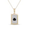Thumbnail Image 1 of Men's Black Onyx and Diamond Accent Ace of Hearts Playing Card Pendant in 10K Gold and Sterling Silver - 22"