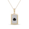 Men's Black Onyx and Diamond Accent Ace of Hearts Playing Card Pendant in  10K Gold and Sterling Silver - 22