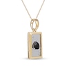 Thumbnail Image 2 of Men's Black Onyx and Diamond Accent Ace of Hearts Playing Card Pendant in 10K Gold and Sterling Silver - 22"