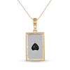 Thumbnail Image 3 of Men's Black Onyx and Diamond Accent Ace of Hearts Playing Card Pendant in 10K Gold and Sterling Silver - 22"