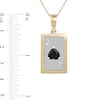 Thumbnail Image 4 of Men's Black Onyx and Diamond Accent Ace of Hearts Playing Card Pendant in 10K Gold and Sterling Silver - 22"