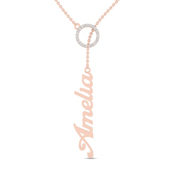 Diamond Lariat Name Necklace (1 Line)