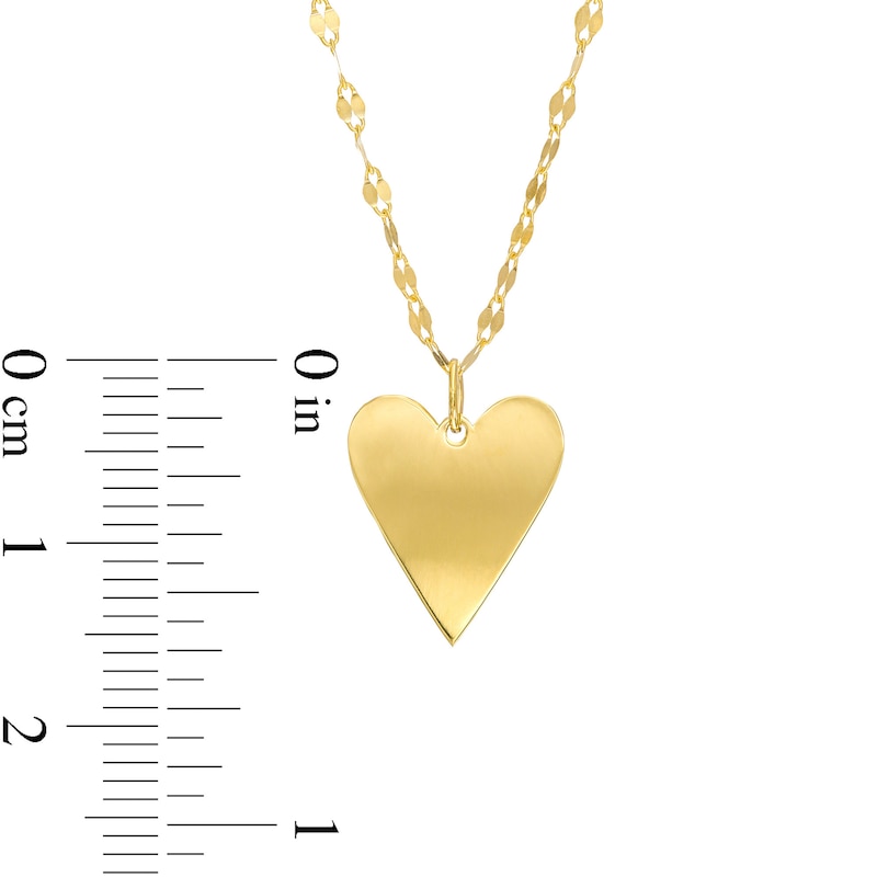 Main Image 4 of Elongated Heart Disc Pendant in 10K Gold