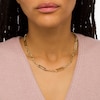 Thumbnail Image 1 of Paper Clip Link and Rolo Chain Necklace in Hollow 10K Gold - 18"