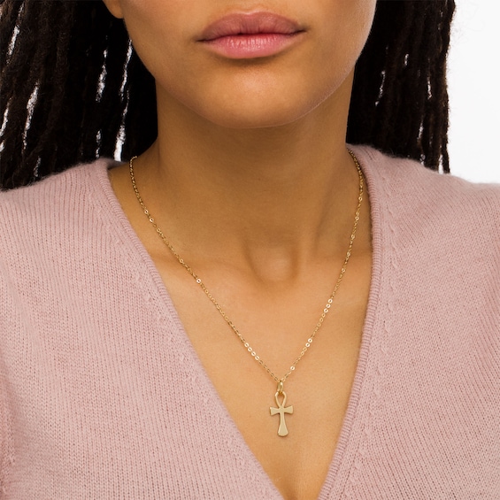 Made in Italy Ankh Cross Pendant in 14K Gold