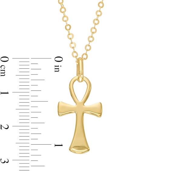 Made in Italy Ankh Cross Pendant in 14K Gold