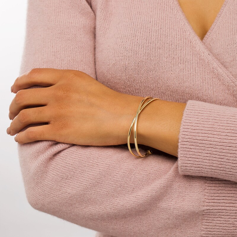 3.0mm Crossover Orbit Cuff in 10K Gold
