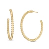 Thumbnail Image 1 of 30.0mm Beaded J-Hoop Earrings in 10K Gold