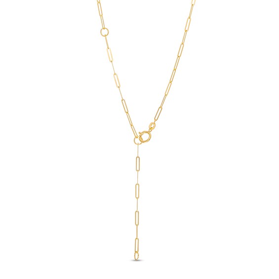 Mini Heart Dangle Station Necklace in 10K Gold