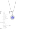 Thumbnail Image 3 of 5.0mm Tanzanite and White Topaz Frame Pendant in Sterling Silver