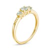 Thumbnail Image 3 of Aquamarine and Diamond Accent Three Stone Ring in 10K Gold