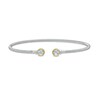 Thumbnail Image 1 of 5.0mm Aquamarine Duo Rope Bangle in Sterling Silver and 10K Gold