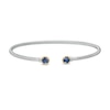 Thumbnail Image 1 of 5.0mm Blue Sapphire Duo Rope Bangle in Sterling Silver and 10K Gold