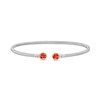 Thumbnail Image 1 of 5.0mm Garnet Duo Rope Bangle in Sterling Silver and 10K Gold